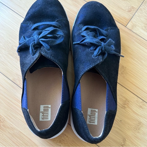 Fitflop Suede Navy Sneakers Size 8 - Picture 2 of 6